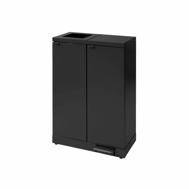 Bica 974 Avfallssortering 2x65L Fotpedal/åpent innkast Sv