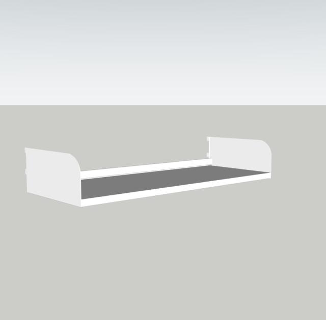 Hvit melamin/kompl/135/800x300 mm, T1