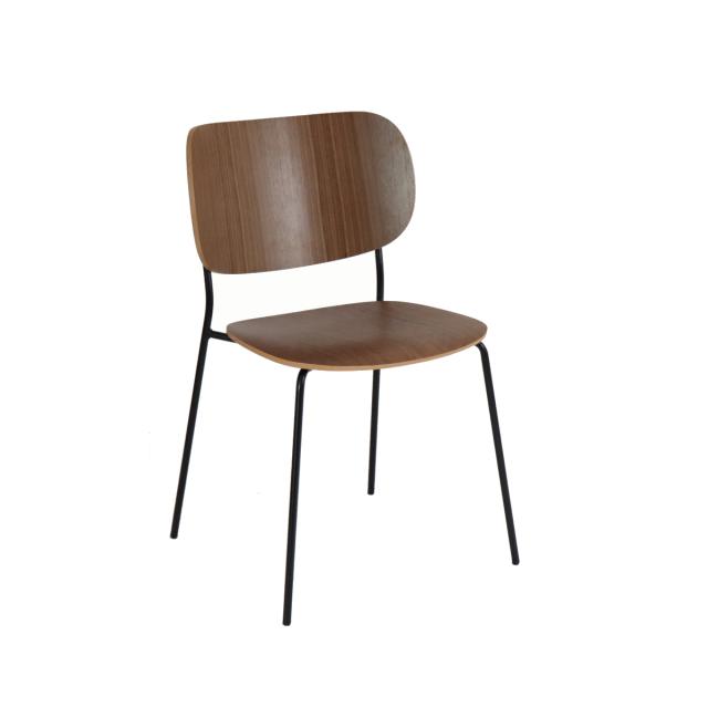 Favn valnøtt 4 bein sortlakkert