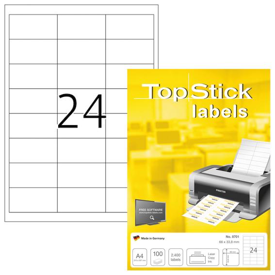 Etikett TOPSTICK 66x33,8mm (100)