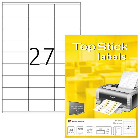 Etikett TOPSTICK 70x32mm (100)