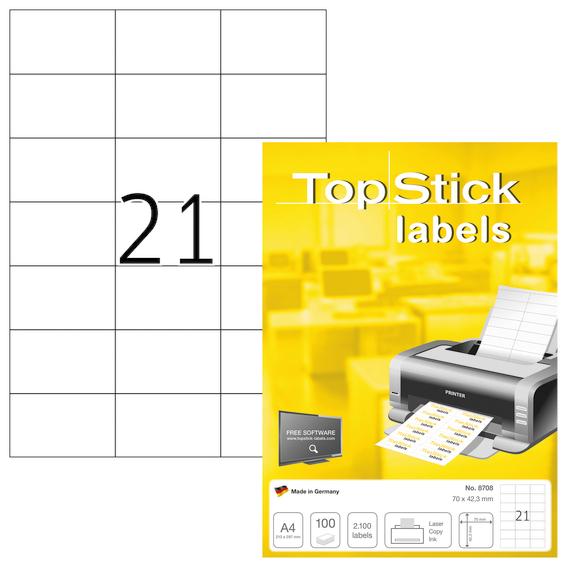 Etikett TOPSTICK 70x42,3mm (100)