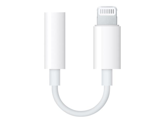Apple Lightning til 3.5 mm Hodetelefon Adapter, Hvit