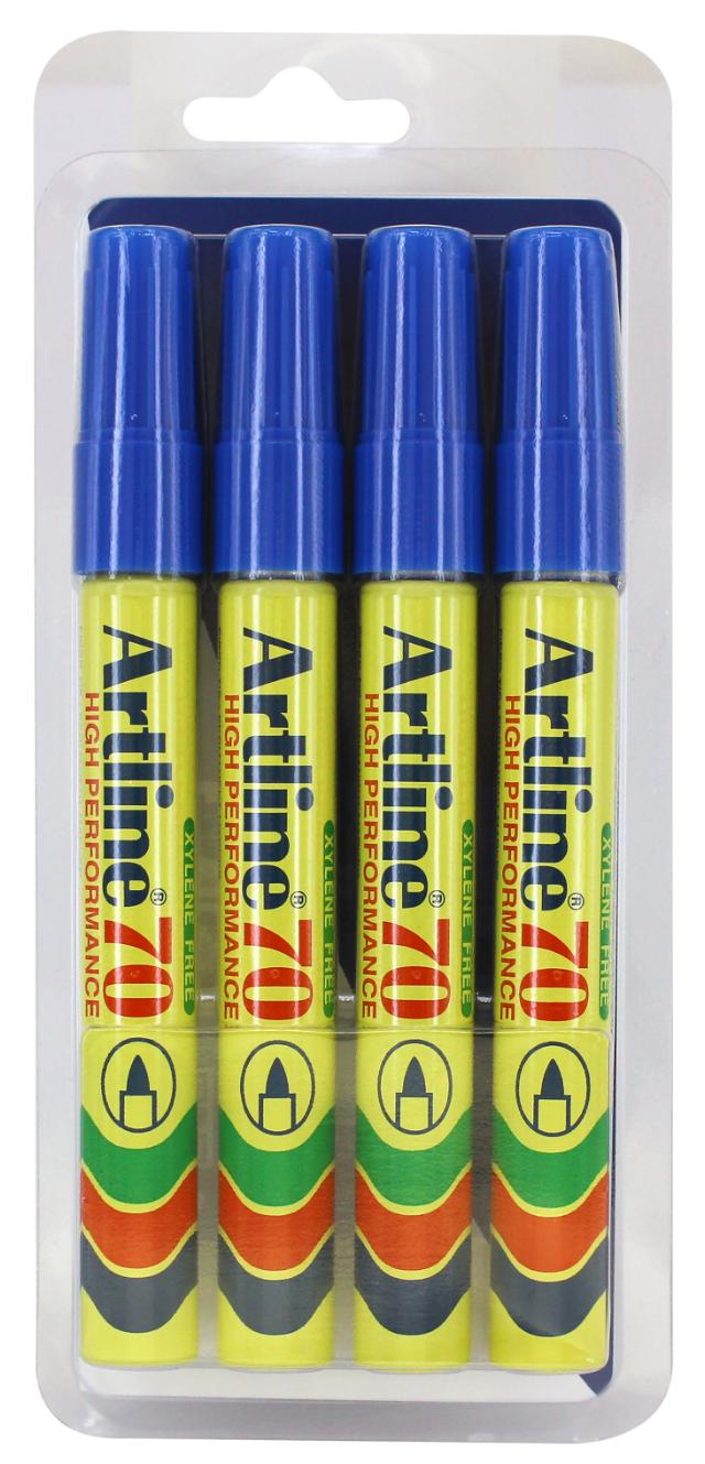 Artline 70 Merkepenn 4-pakk Blister blå