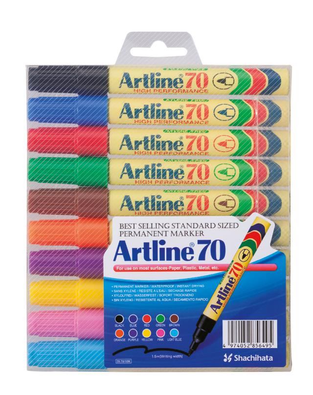 Artline 70 Permanent Merkepenn 10-pack Assortert