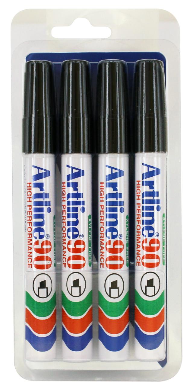 Artline 90 Merkepenn 4-pakk Blister sort