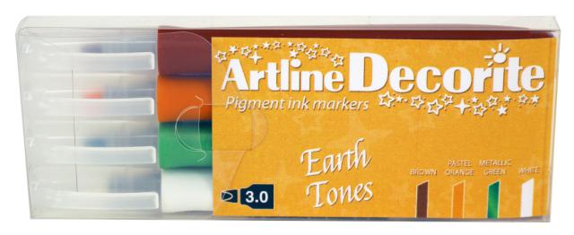 Artline Decorite Flat Earth 4-pk