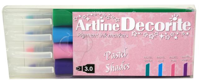 Artline Decorite Flat Pastell 4-pk