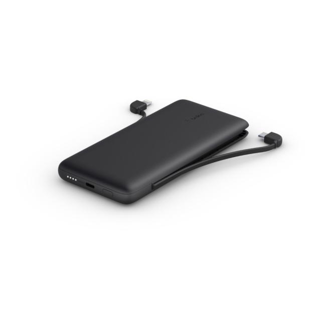 10K PD Power Bank m/ Intergrerte kabler(USB-C og Lightning)