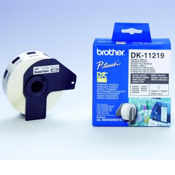 BROTHER DK11219 roundly labels 12mm