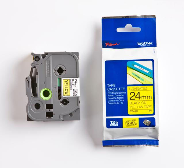 Brother TZe tape 24mmx8m black/yellow