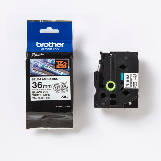 BROTHER TZeSL261 tape Black on White 36
