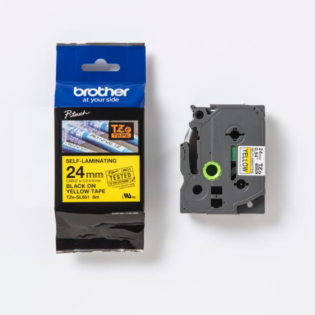 BROTHER TZeSL651 tape Black on Yellow 2