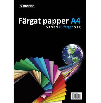 Büngers Farget papir A4 80g 50 ark assortert farger