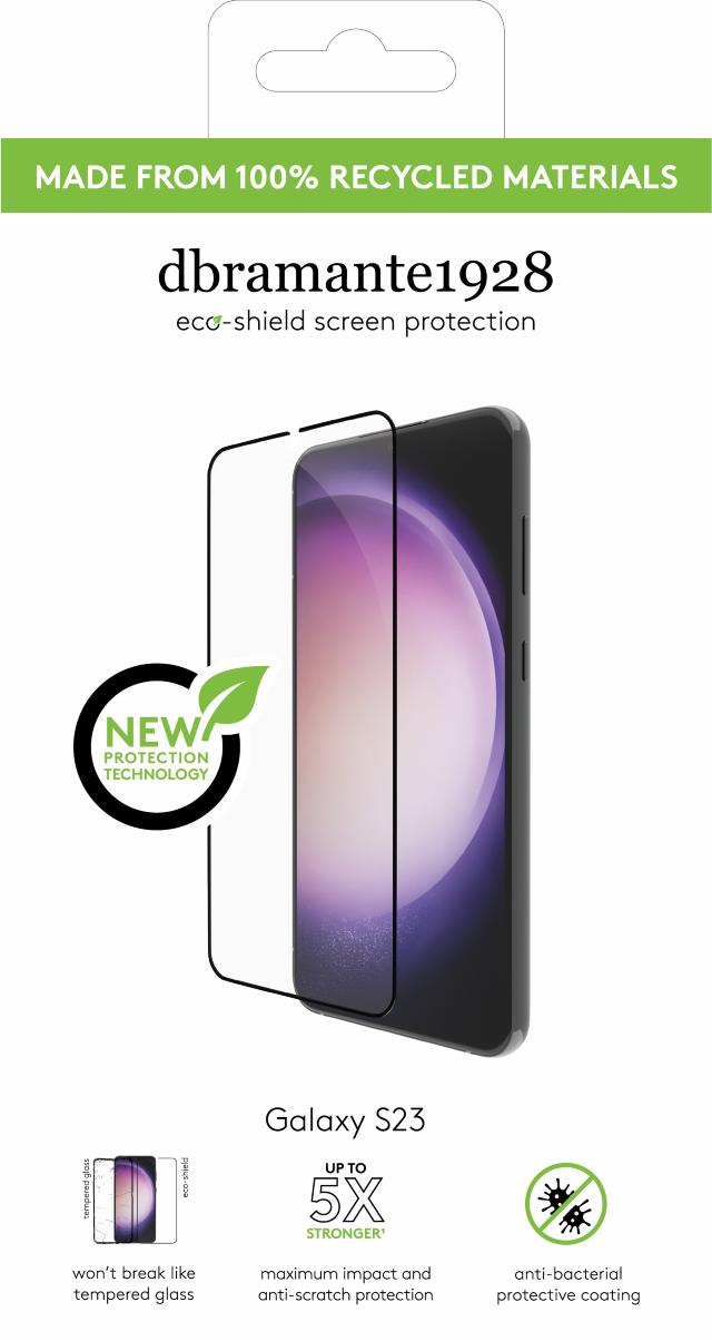 DBRAMANTE eco-shield - Galaxy S23, Sort kant