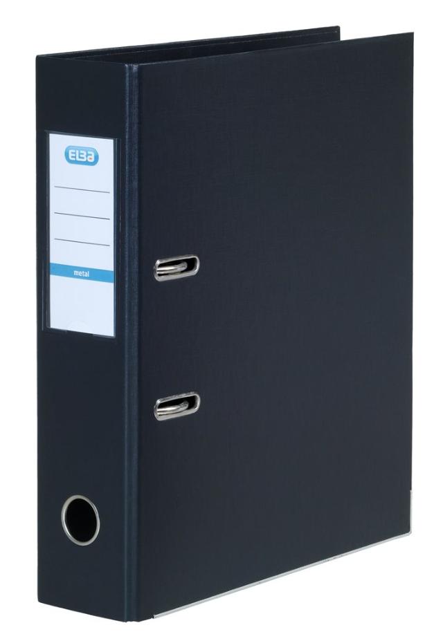 Brevordner metal A4 80mm Sort