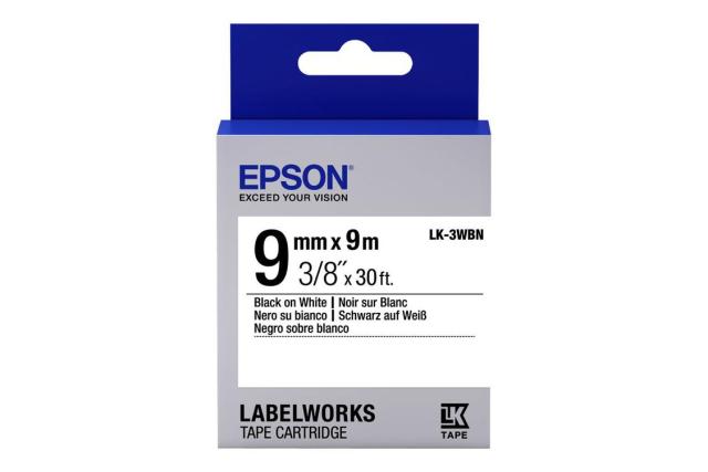 Epson Teip LK-3WBN 9mmx9m sort/hvit
