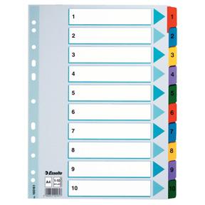 Esselte Register Mylar A4 1-10 flerfarg