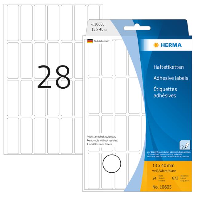 Herma Etiketter Movables 13x40mm hvit