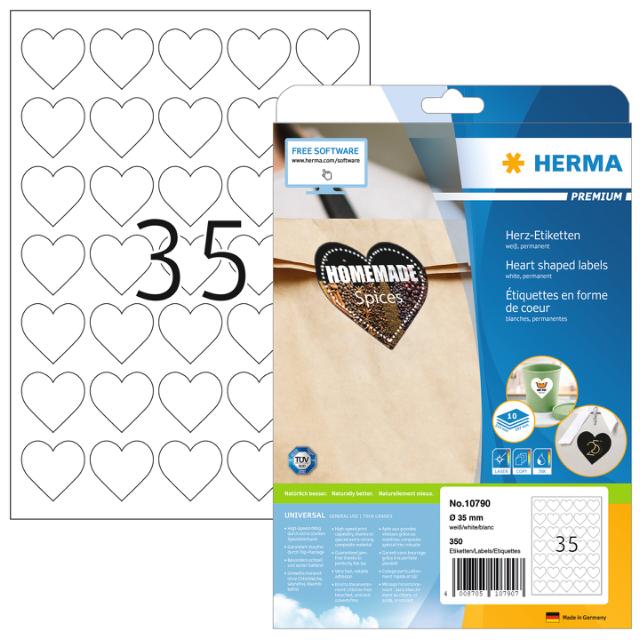 Herma label Premium Hjerter 35mm A4 (350)
