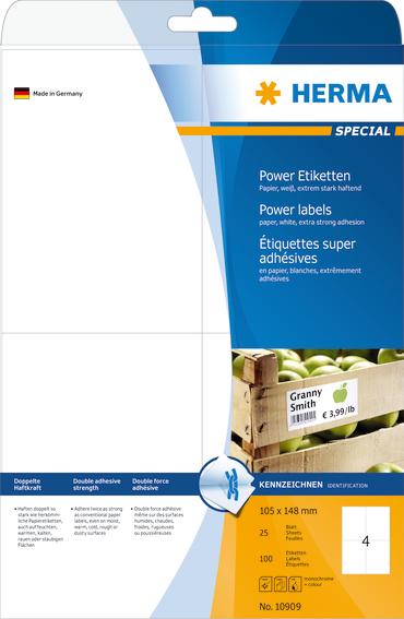 Herma Etiketter Power A4 105x148 (25)