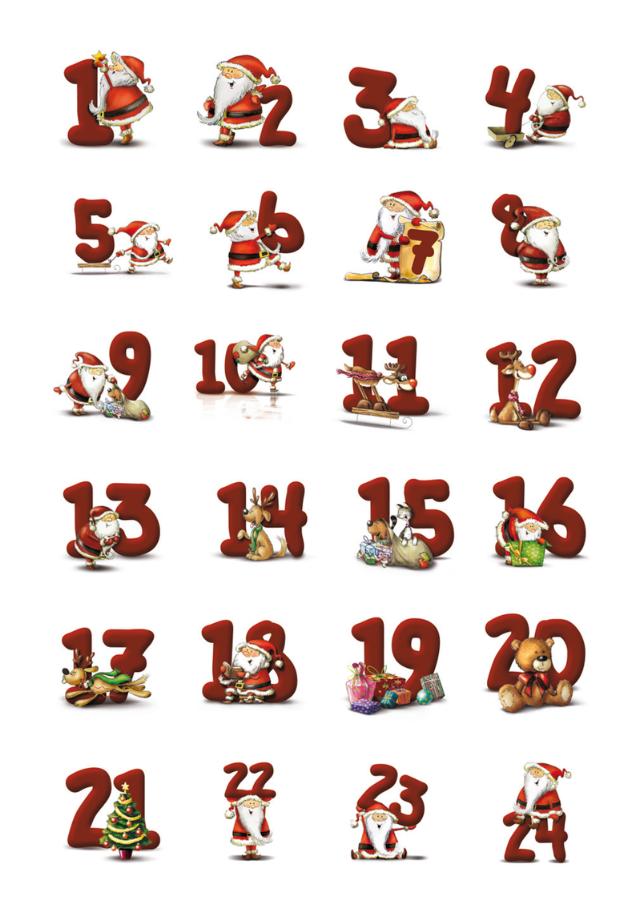 Herma Klistremerker Decor juleadvent kalender 1-24 (2)