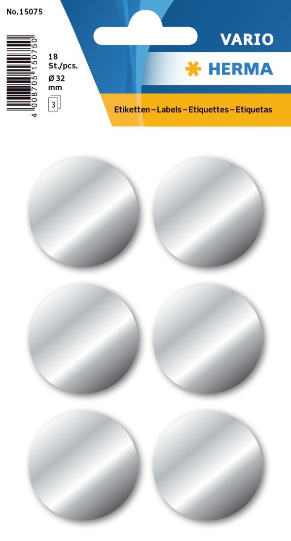 Herma Etiketter Vario Ø32mm Sølv (18)