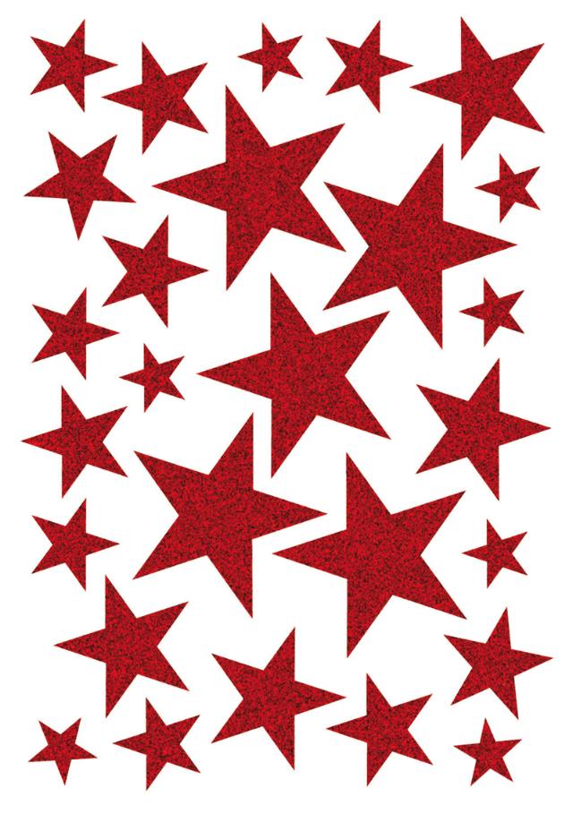 Herma Klistremerker Magic julestjerner Glitter rød (1)