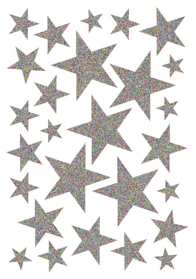 Herma Klistremerker Magic julestjerner Glitter sølv (1)