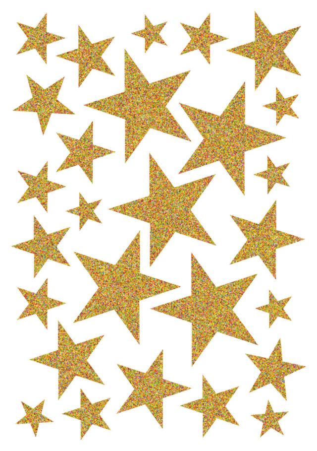 Herma Klistremerker Magic julestjerner Glitter gull (1)