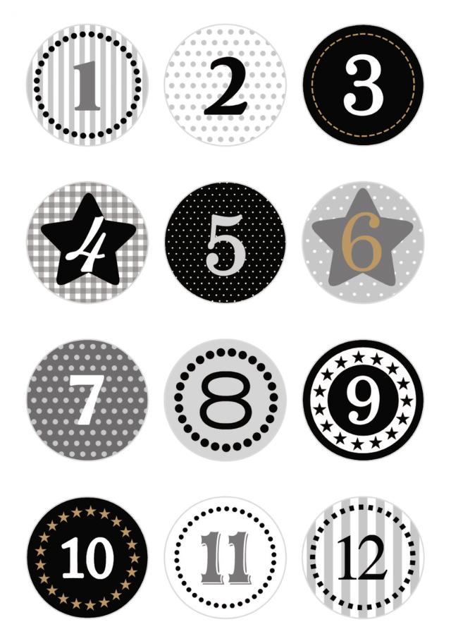 Herma Klistremerker Decor jule adventskalender 1-24 sort (2)