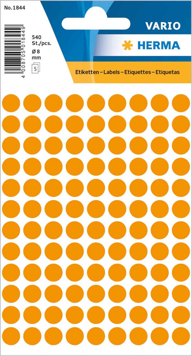 Herma Etikett Vario Ø 8mm oransje