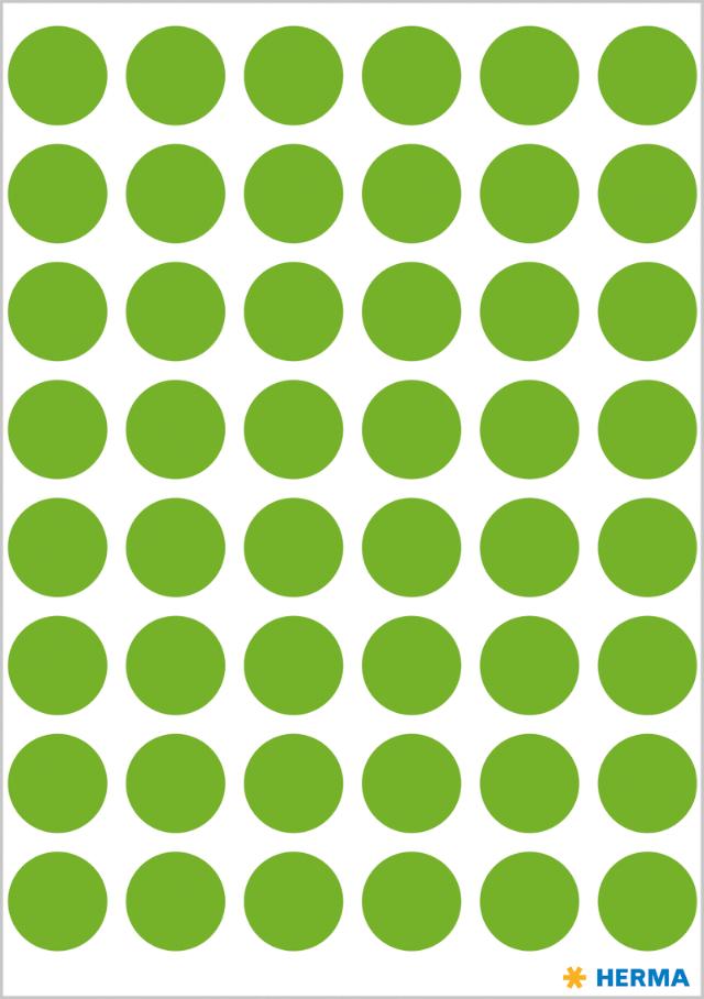 Herma Etikett Vario Ø 13 mm lys grønn