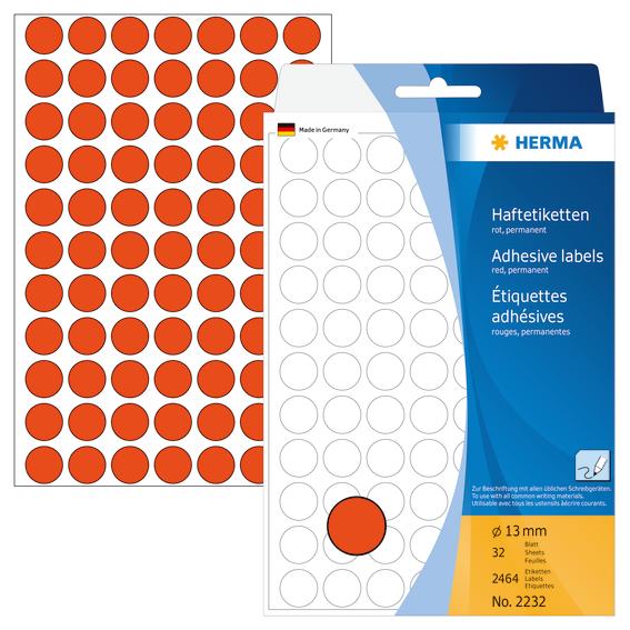 Herma Etikett Ø13mm, rød