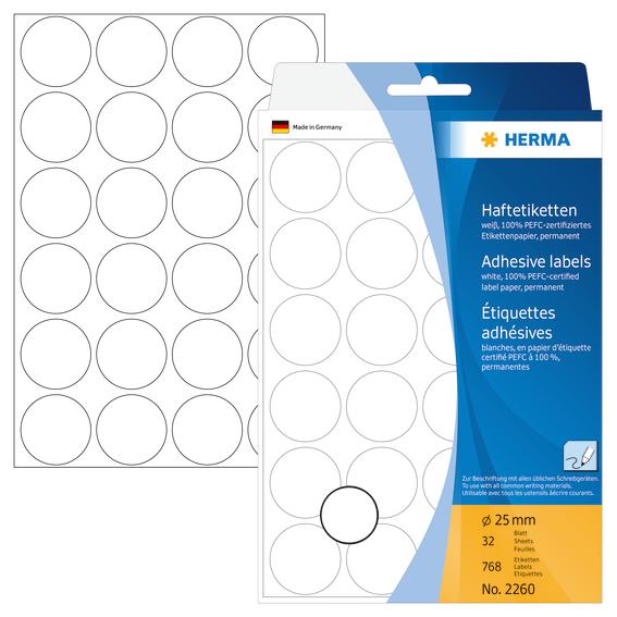 Herma Etikett hvit 25mm
