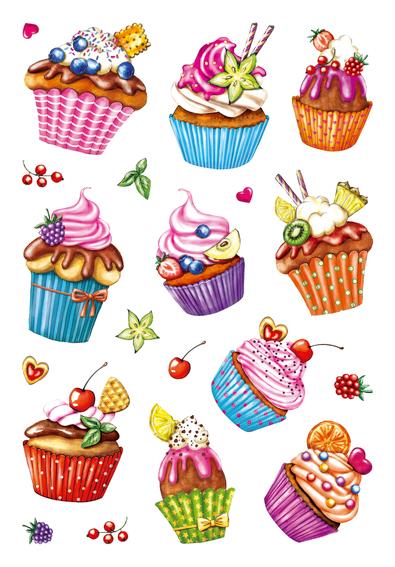 Herma Klistremerker Decor Muffins glitter