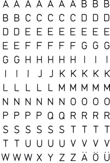 Herma Bokstavetiketter Vario A-Z 5mm sort