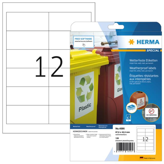 Herma Utendørsetiketter inkjet 497x42,3 (120)