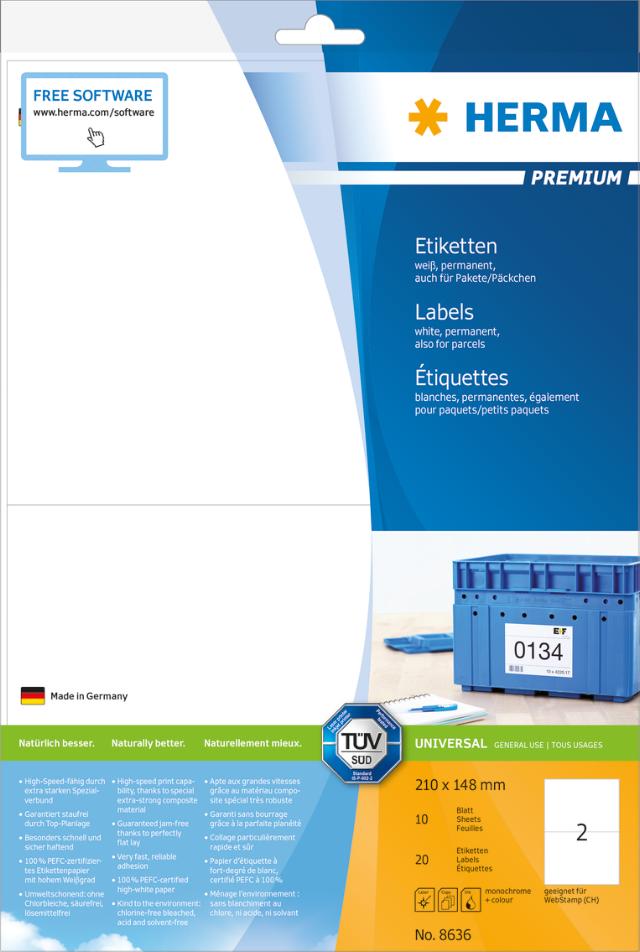 Herma Etiketter Premium A4 210x148 (10)