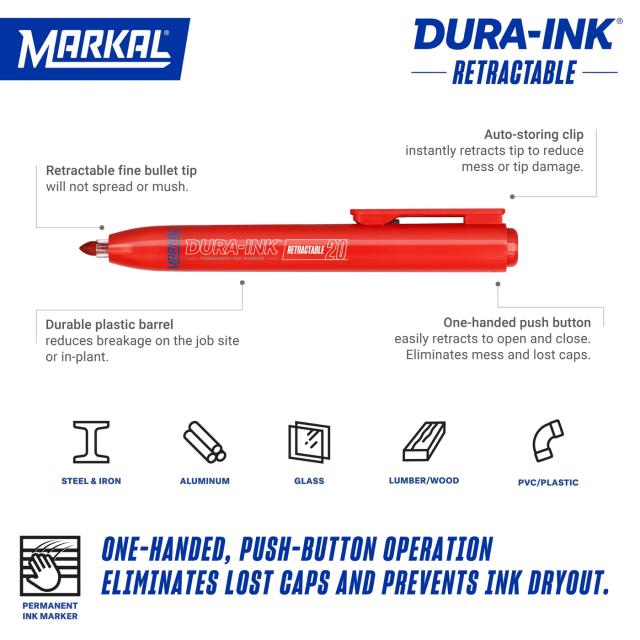 Markal Dura-Ink Uttrekkbar 20 Rød