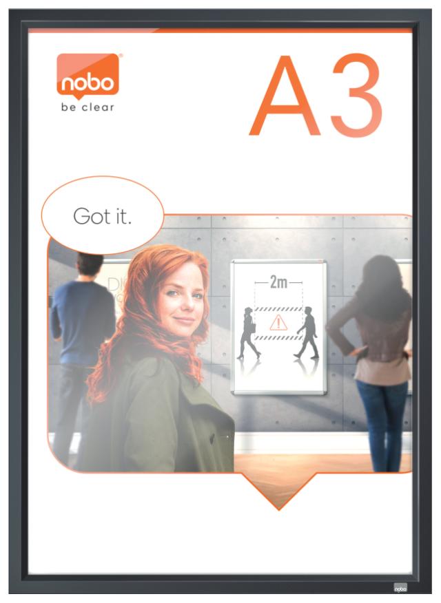 Plakatramme Nobo Impression Pro grå A3