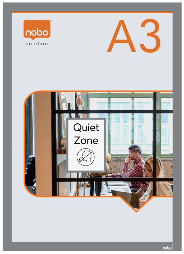 Magnetramme Nobo selvkl A3 sølv (2)