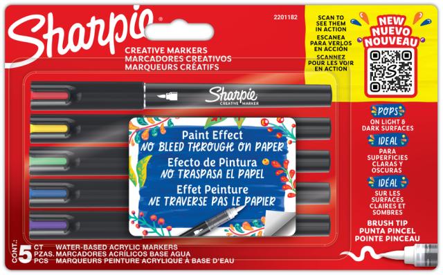 Marker Sharpie Creative Acrylic børstetipp blist ass (5)