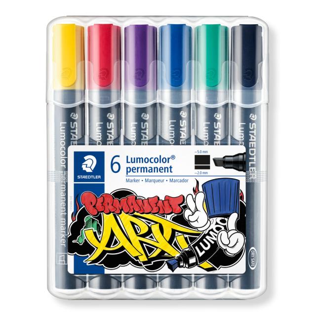 Staedtler Merkepenn Lumocolor permanent  6 stk i eske