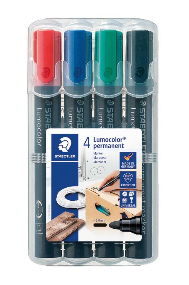 STAEDTLER Merkepenn Lumocolor Perm. Rund 2,0mm assortert (4)