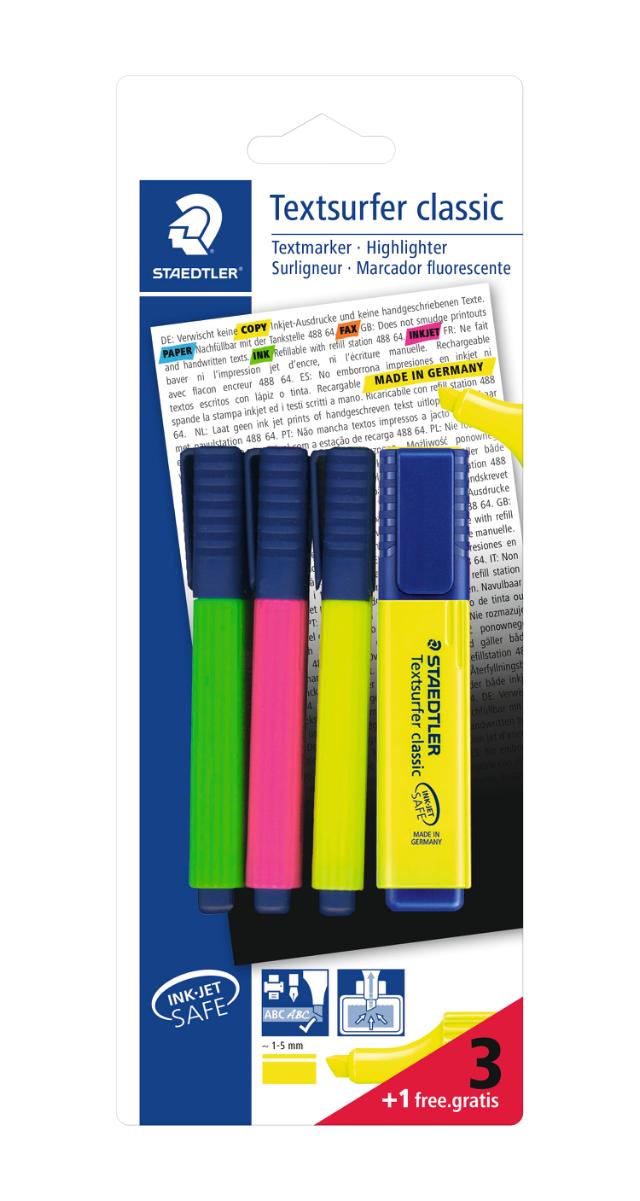 STAEDTLER Overstrykningspenn Textsurfer 3+1 ass blister (4)