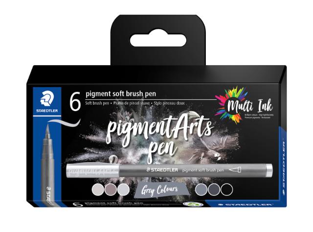 Brush penn Pigment Arts soft ass grå/sort (6)