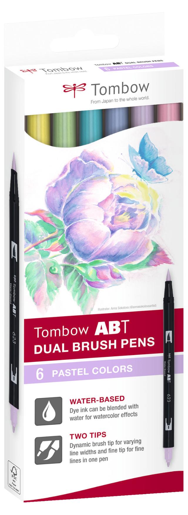 Tombow ABT Dual Brush 6C-2 Pastell eske (6)