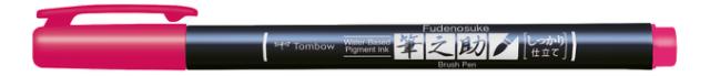Tombow Kalligrafipenn Fudenosuke hard pink
