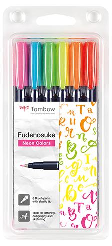 Kalligrafipenn Fudenosuke hard neon ass (6)